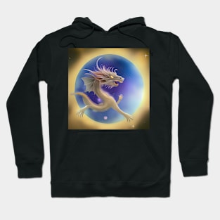 Gold Dragon Flying Through Wormhole Hoodie